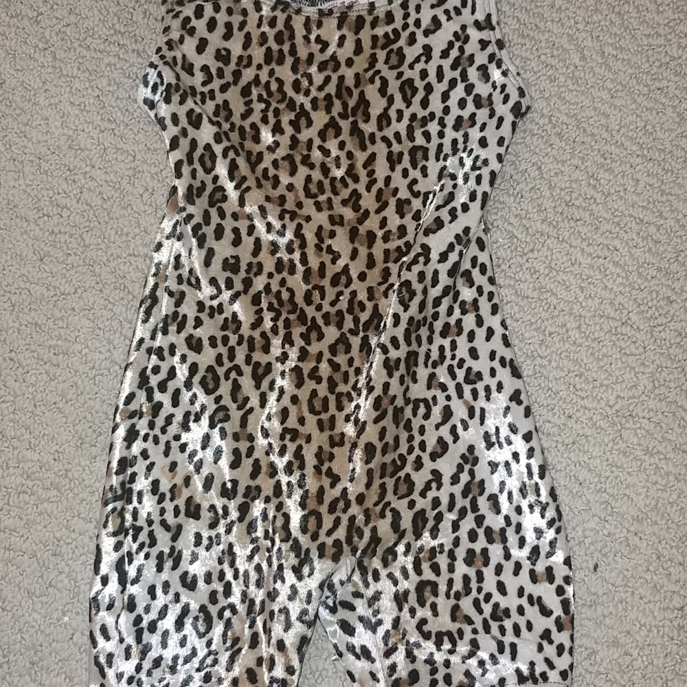 Girls cheetah Velvet dance biketard